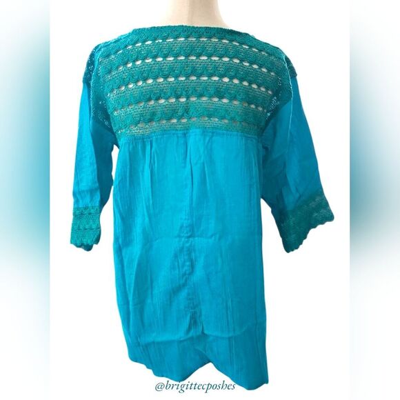 HANDMADE Traditional Laced Mexican Blouse - Picture 3 of 12